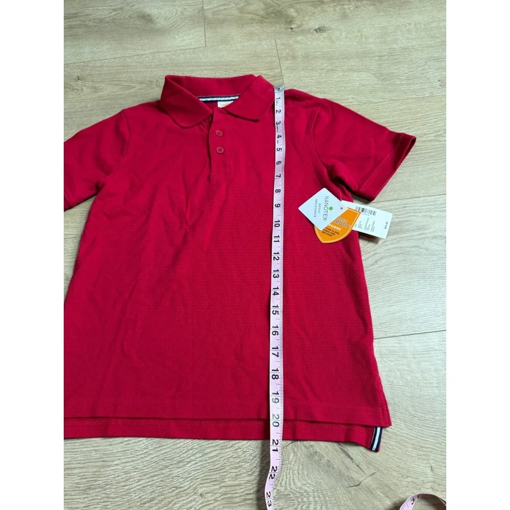 NWT Boys Kids Gymboree playproof‎ uniforms nanotex short sleeve red polo size 7